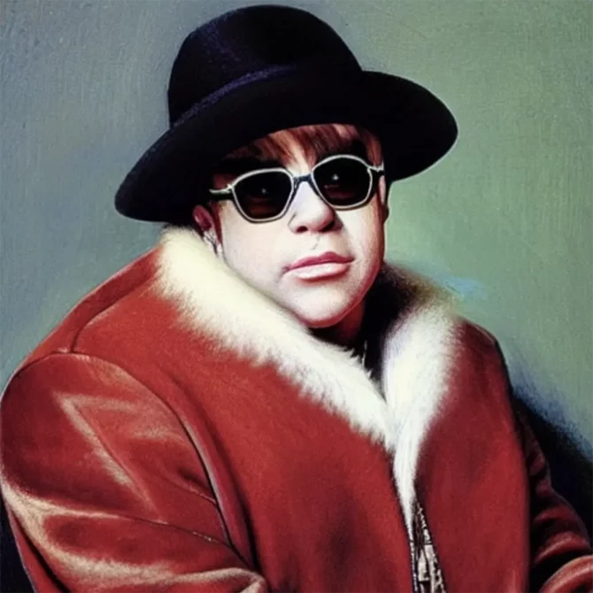 Elton John in the style of Diego Velazquez     1